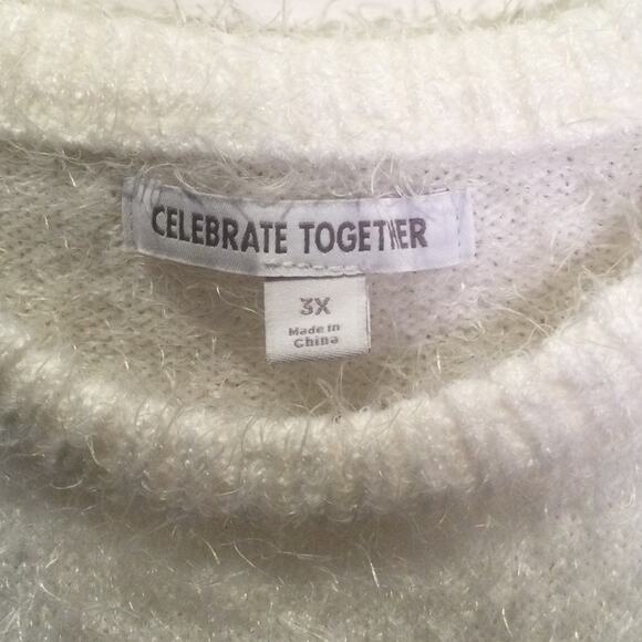 Ugly Christmas Sweater Dress Eyelash knit on top 3X - Picture 2 of 6